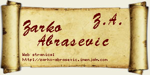 Žarko Abrašević vizit kartica